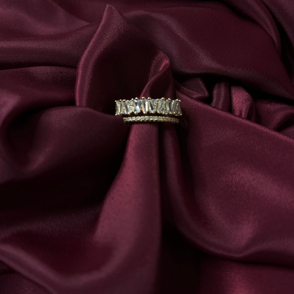 Stacked Baguette Adjustable Ring