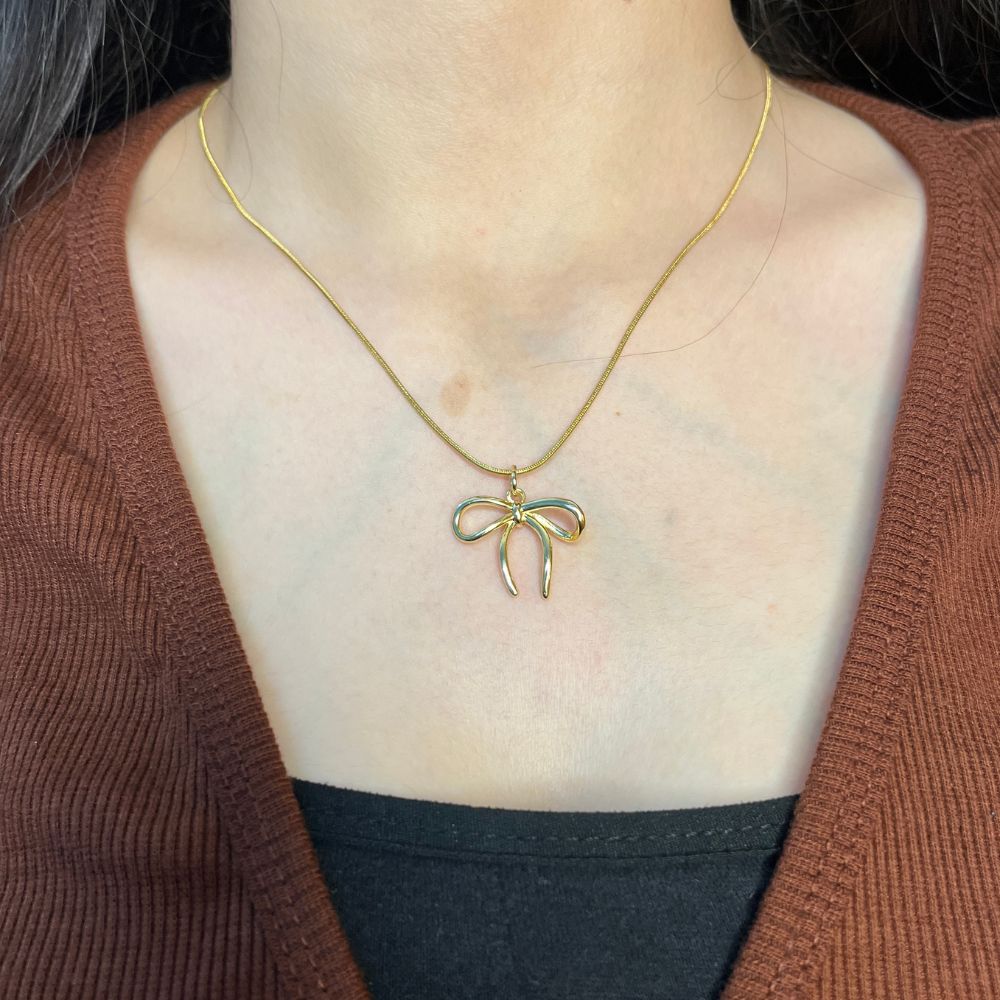 Bow Necklace - 18K Gold Plated