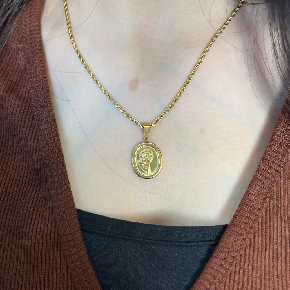 Glazed  Embeded Necklace - 18K Gold Plated